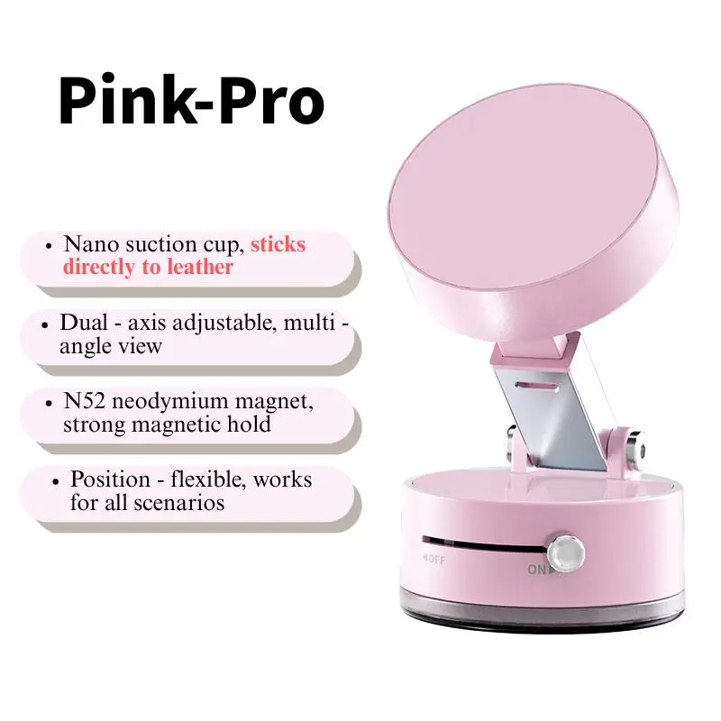 360° Rotatable Vacuum Suction Car Phone Holder for iPhone & Android, Hands-Free GPS Mount