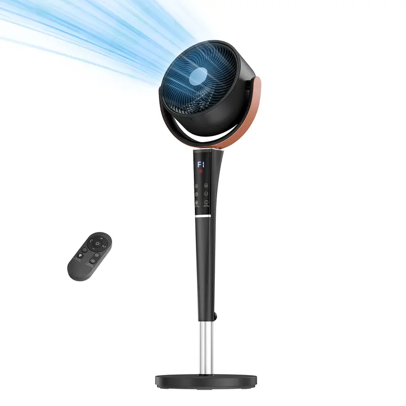 Quiet DC Pedestal Fan with Remote, 15 Speeds & 5 Modes, 120° Oscillation Standing Fan for Bedroom