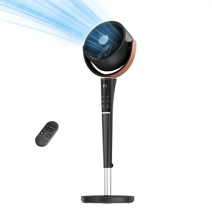 Quiet DC Pedestal Fan with Remote, 15 Speeds & 5 Modes, 120° Oscillation Standing Fan for Bedroom