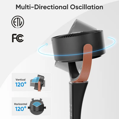 Quiet DC Pedestal Fan with Remote, 15 Speeds & 5 Modes, 120° Oscillation Standing Fan for Bedroom