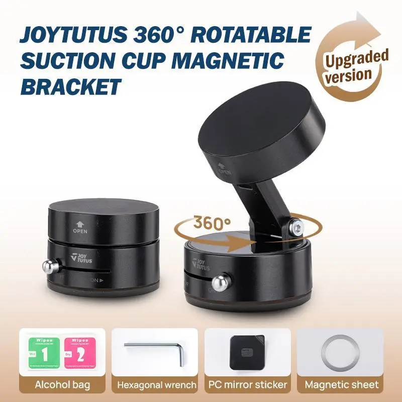 360° Rotatable Vacuum Suction Car Phone Holder for iPhone & Android, Hands-Free GPS Mount
