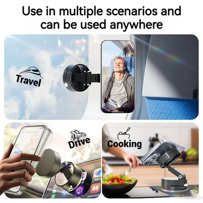 360° Rotatable Vacuum Suction Car Phone Holder for iPhone & Android, Hands-Free GPS Mount