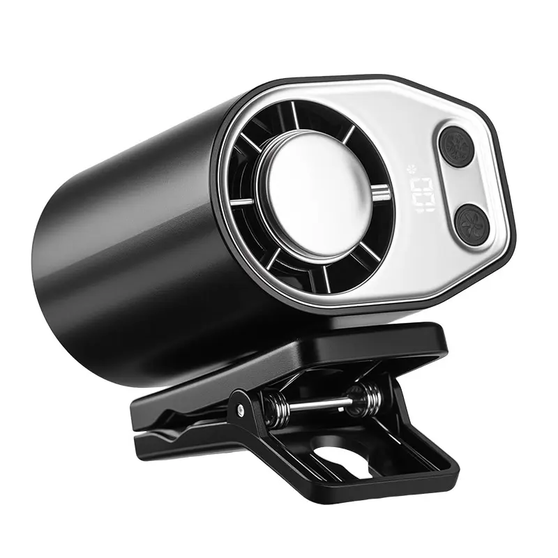 Portable Car Seat Clip Fan with LED Display, USB Rechargeable 360° Rotating Cooling Fan for Baby Stroller Backseat