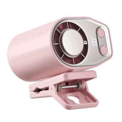 Portable Car Seat Clip Fan with LED Display, USB Rechargeable 360° Rotating Cooling Fan for Baby Stroller Backseat