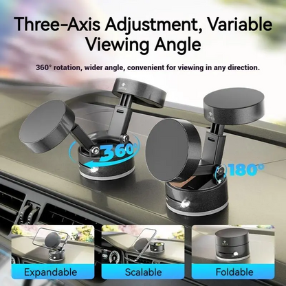360° Rotatable Vacuum Suction Car Phone Holder for iPhone & Android, Hands-Free GPS Mount