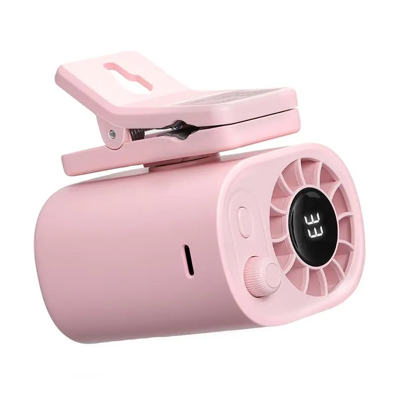 Portable Car Seat Clip Fan with LED Display, USB Rechargeable 360° Rotating Cooling Fan for Baby Stroller Backseat