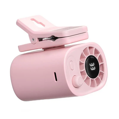 Portable Car Seat Clip Fan with LED Display, USB Rechargeable 360° Rotating Cooling Fan for Baby Stroller Backseat