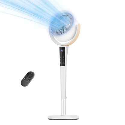 Quiet DC Pedestal Fan with Remote, 15 Speeds & 5 Modes, 120° Oscillation Standing Fan for Bedroom